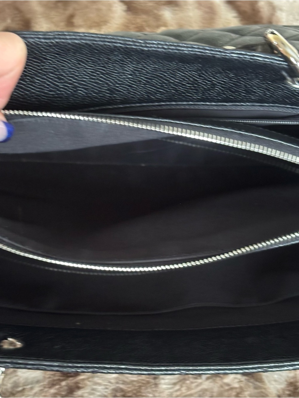 CHANEL NWT Grand Shopping Tote Black Quilted Caviar Leather W/Chain-Strap Handle - Picture 7 of 14